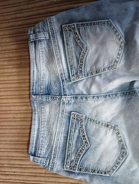 Women's High Waist Boot Cut Gem Bedazzled Stretch Jeans